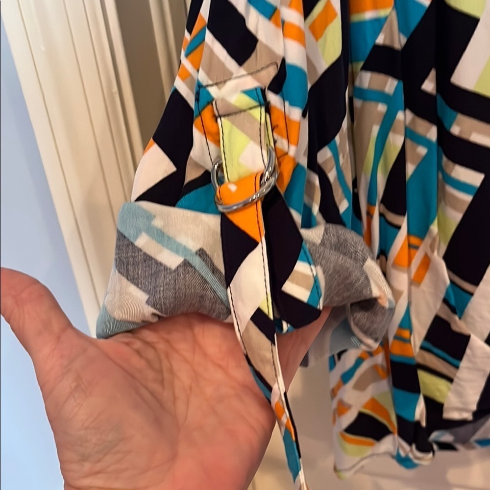 # Ruby Rd. 2X Graphic Tie-Front Blouse - Picture 5 of 6